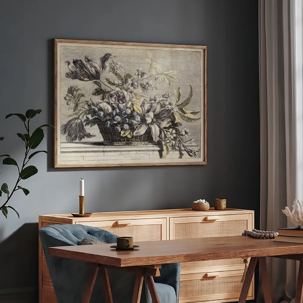 Vintage Basket of Flowers